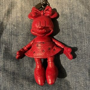 Coach leather mini mouse bag charm.